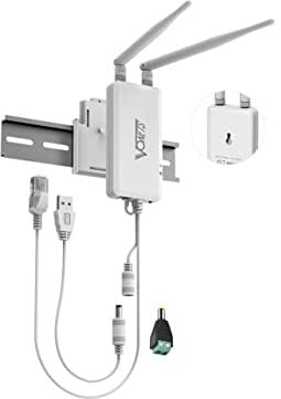 VONETS Industrial 2.4GHz WiFi Bridge Mini Router Répéteur sans Fil Ethernet vers WiFi Hotspot Extender Signal Booster 2 Ports RJ45 alimentés DC/USB pour Les périphériques réseau DVR PLC VAP11S