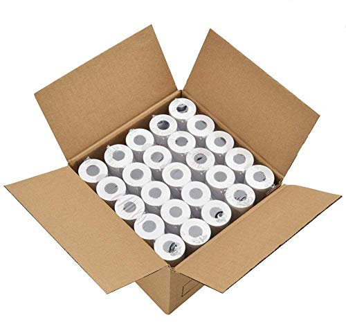 RyhamPaper Thermo-Quittungspapier, Thermopapier, 6,4 cm x 4,5 m, Quittungspapier, Kreditkartenpapier, Thermodruckerpapier, 50 Rollen Kassenrolle