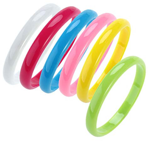 Holibanna 6Pcs Mode Kunststoff Armbänder Bonbon Farbe Armband für Geburtstagsfeier Erwachsene Kinder Mädchen(zufällige Farbe)