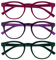 OPULIZE Blu Gafas de Lectura con Bloqueo de Luz Azul 3-Pack Montura Redonda Rosa Verde Violeta Oscuro Bisagras de Muelle Mejoran el Sueño Ordenador Gaming Antirreflejante Hombre Mujer BBB5-456 +2.00