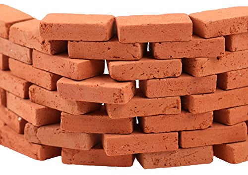 TBoxBo 200 PCS 1/16 Miniature Bricks 0.18inch Mini Red Wall Brick Scale Diorama Scale Model Bricks Mini Bricks Model Sand Table Micro Landscape Accessories DIY Dollhouse Bricks Red Bricks
