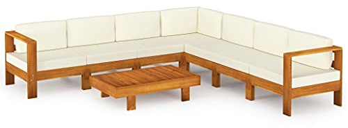 vidaXL 8-teiliges Garten-Lounge-Set mit Kissen 100 x 60 cm Akazienholz