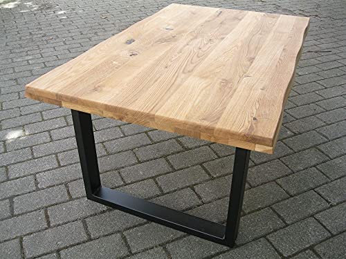 Elfo Couchtisch Baumkante durchgehende Lamelle 110 x 47 x 70 cm (B/H/T) mit U-Gestell