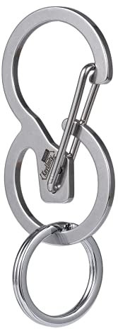 KeyUnity KS01 Clip de mousqueton porte-clés inox à dégagement rapide, porte-clés edc en forme de B 420 en acier inoxydable, parfait pour la maison et le bureau (1)