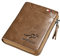 Ninevi Geldbörse Herren Leder, Men's Leather Wallet RFID Protection Wallet Small with Zip and 13 Card Slots, Vintage Wallet Men's Wallet Genuine Leather