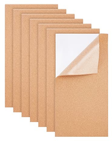 BENECREAT 6 paquet de Feuilles de Liège Adhésives au Dos de 40x20cm (2mm D'Épaisseur) Feuilles de Liège Isolant pour Dessous de Verre, Décoration Murale, pour Fêtes et Bricolage