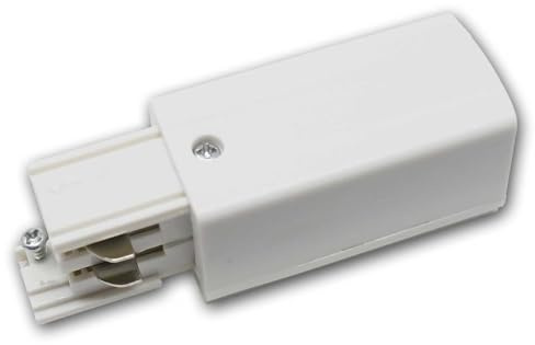 Stromeinspeisung für 3-Phasen-Stromschiene TEAR N, Schutzleiter rechts, Farbe weiß, 230V Anschluß über Schraubklemmen