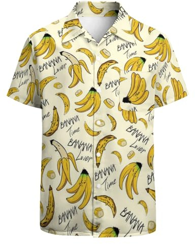 GADZILLE Herren Hawaiihemden Kurzarm Casual Neon Sommer Strand Hemd | Hemd mit Knopfleiste, schnell trocknend, atmungsaktiv, bequem, leicht, normale Passform, modisch