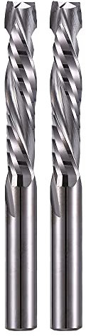 EU_HOZLY Spiralfräser Up&Down Compression Bit 6 mm Schnittdurchmesser, 6 mm Schaft, 32 mm Schnittlänge CNC-Schaftfräser für Holzschnitzerei, Gravur, 2St
