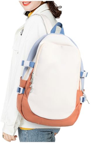 HYC00 Schulrucksack Mädchen Teenager Schultaschen Damen,Leichtgewicht Rucksack Jugendliche für Schul College 14 Zoll Laptop,Wasserdicht Schulranzen Jungen, Backpack Herren,Daypacks,Orange&HellBlau