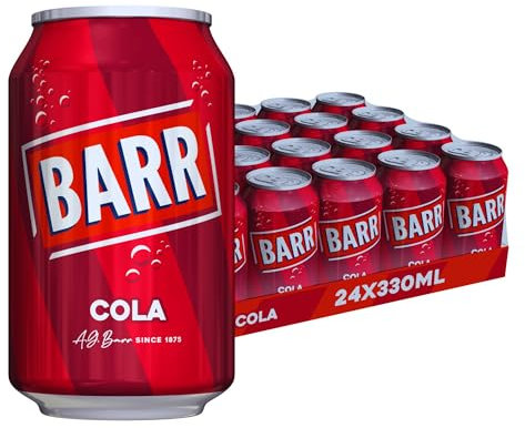 BARR since 1875, Classic Cola, 24 pack Fizzy Drink Cans, Low Sugar, 24 x 330 ml