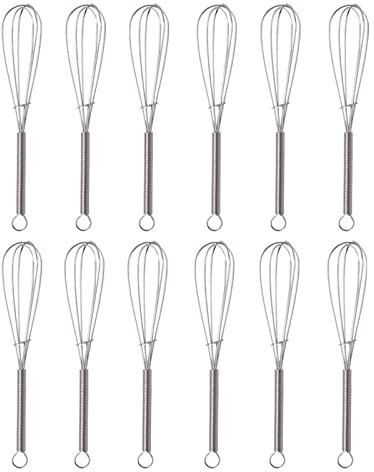 ZLKSKER Small Wire Whisks, Stainless Steel Mini Whisk, Egg Beater (5-inch/12pcs)