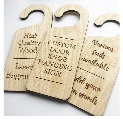 Made to Measure Do Not Disturb Hanging Door Knob Sign Home Office Hotel Room Bedroom Wooden Plaque Customised Bespoke Both Sides Plywood