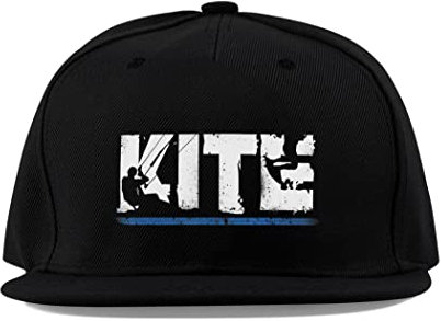 Maikomanija Kiteboarding Kitesurf Kite Baumwolle Flaches Visier Fullcap Baseball Cap Trucker Hat Unisex Sport Atmungsaktiv, Schwarz , One size