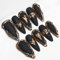 Sun&Beam Nails Handmade Long Almond Stiletto Black False Nail Tips with Cute 3D Gold Popular Charm Design Press On Nails 10 Pcs (#021 M)