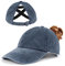 Zylioo Klein Pferdeschwanz Basecap Größe XS-S,Washed Ponytail Kappe Größe 53-56,Criss Cross Golf Cap Kleine Kopf
