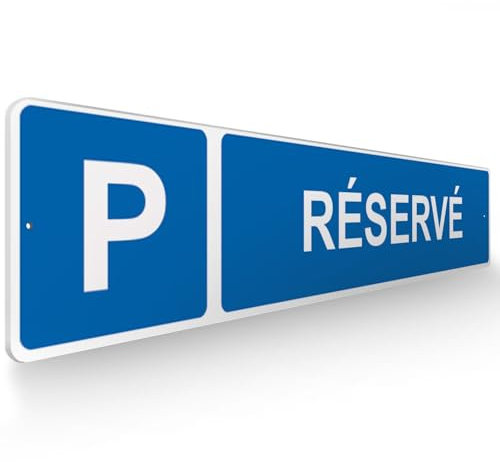DECOHO - Panneau de signalisation pour parking · Parking réservé - 48 x 10 cm - Bleu