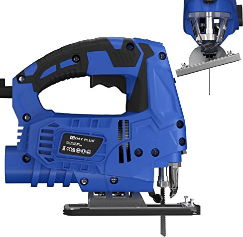 700W Powerful Jigsaw Electric Reciprocating Saw to Cut Wood Plastic Metal PVC, Electric Hand Jigsaw with Blades Pendulum Action, 6 Adjustable Speed, Dust Extractor Port, 0-2800RMP Speed