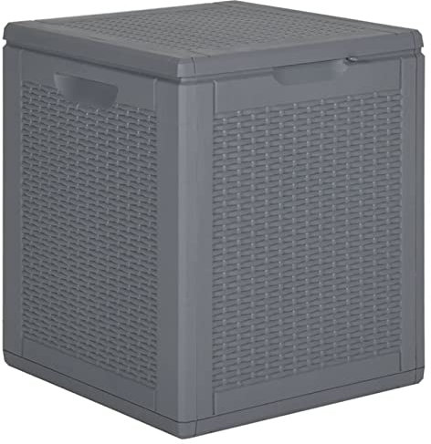 ZEYUAN Gartentruhe, Auflagenbox, Aufbewahrungsbox Garten, Gartenbox, Gartenkiste, Kissenbox, Balkon Box, Outdoor Kiste, Grau PP Rattan 90 L