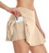 VUTRU Damen Tennisröcke Hohe Taille Tennis Skort mit Taschen Laufröcke Sport Golfrock mit Innenhose Leichtes Khaki XS