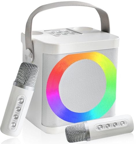 Karaoke Complet avec 2 Microphones sans Fil, Portable Karaoké Enceinte pour Adultes et Enfants, Karaoke Professionnel avec DJ Lumière pour Party/Fête Support BT/AUX/FM/USB/TF Card
