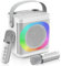 Karaoke con microfono, karaoke professionale completo portatile, karaoke per bambini e adulti, Altoparlante per karaoke Bluetooth cassa con microfono, Luci a LED, Feste in casa/KTV, All'aperto, Viaggi
