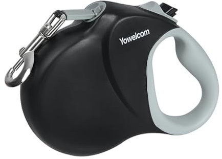 Yowelcom 360° verwicklungsfreie einziehbare Hundeleine, starkes Nylonband, 7,8 m mit reflektierender Naht für nächtliche Spaziergänge, Einhandbremse, mit rutschfestem Griff