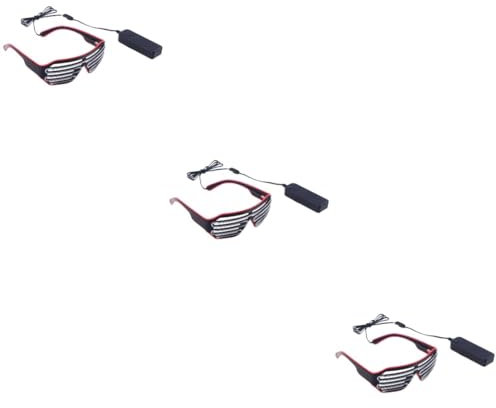 TOYANDONA 3stücke Glow Sonnenbrille Mit -beleuchtung Leuchtende Partybrille Für Weihnachten Und Events Für Erwachsene Batterie Mit Eisblauem Spiegel
