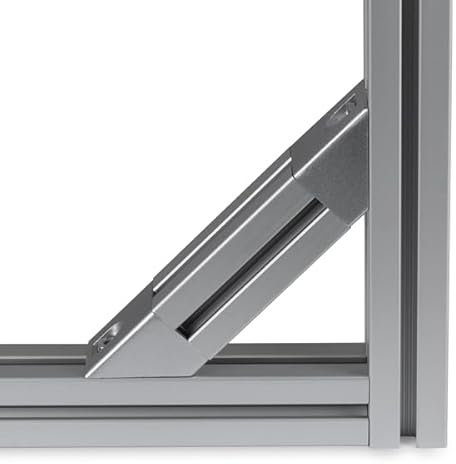 KINETIK MSystem® - Winkelverbinder 8 40x40 45 Grad Profilverbinder Nut 8 mit Befestigungsmaterial für Aluprofil 40x40 - item kompatibel, alufarbig lackiert | Verbinder - 1 Stück