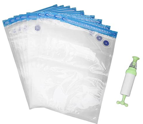 Sous Vide Bags 10pack Reusable Vacuum Food Storage Bags with 1 Hand Pump for Food Storage and Sous Vide Cooking