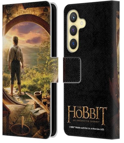 Head Case Designs Offizielle The Hobbit An Unexpected Journey Hobbit in der Tür Schluessel Kunst Leder-Wallet-Hülle Kompatibel mit Samsung Galaxy S24 5G