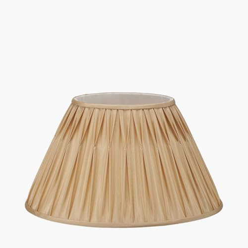 Empire Polysilk Pinch Pleat Lamp Shades for Table Lamps | Vintage Inspired Tapered Lampshade for Table Lamps | Table Lamp Shades Only | Candle Lampshade (Champagne, 12 inch)