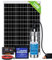 DCHOUSE Kit pompa pozzo solarecon batteria di backup, pompa acqua in acciaio inossidabile da 12V + kit pannello solare da 120W + batteria da 30Ah + controller da 20A, per pozzo, irrigazione
