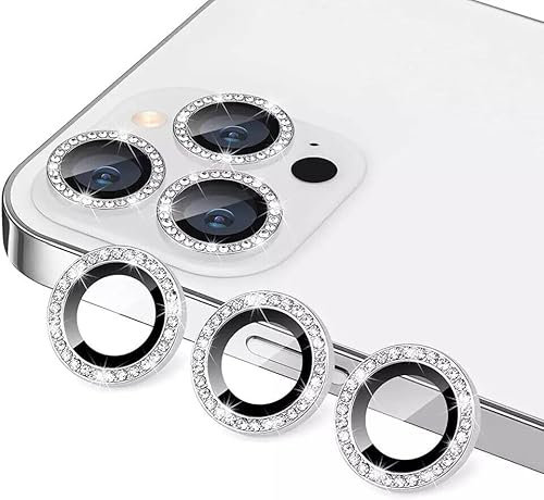 TOFINZO iPhone 13 Camera Lens Protector Diamond Bling Camera Lens Protector For iPhone 11/12/13/14/15 Tempered Glass 9H HD (Gold, iPhone 12)