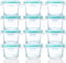 12 Stück Glasbehälter für Babynahrung, 170 ml, Babynahrungsglasbehälter mit luftdichtem Verschluss-Deckel für Snacks, Haferflocken, Gewürze, Salat, Dressing-Sauce, Mikrowelle, spülmaschinenfest (rund)