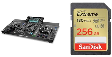 Denon DJ SC LIVE 4 - Standalone DJ Controller, 4-Channel Mixer, Amazon Music Unlimited Streaming & SanDisk 256GB Extreme SDXC card + RescuePro Deluxe, up to 180MB/s, UHS-I, Class, 10, U3, V30