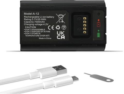 ANTIEE 7000mAh A-12 Battery for Arlo Essential Wire-Free Video Doorbell, Arlo Doorbell AVD2001 AVD2001B VMA2400 Series Battery for sonnette de porte 3.7V 25.9Wh