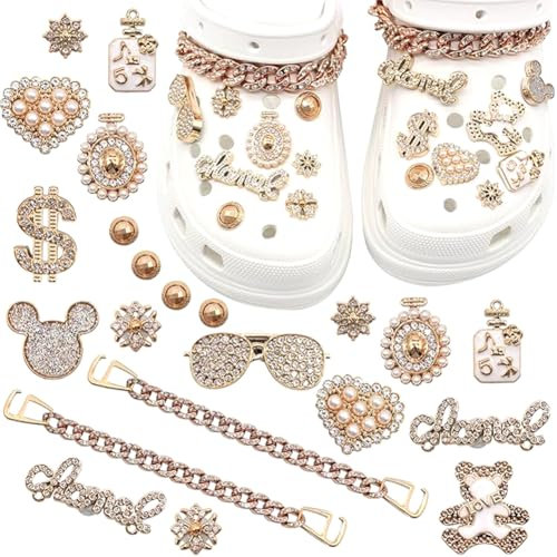 CYZJPRVN Schuhanhänger Perle Schuhe Schmuck Mode Blumen Anhänger für Damen Kristall Diamant Anhänger passend für Clog Sandalen für Schuhe für Damen Party Geschenk für Mädchen