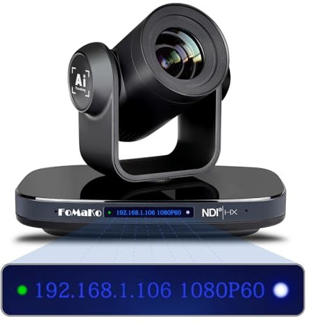 FoMaKo NDI PTZ Camera HDMI 1080P60 AI Auto-Tracking 20X Optical Zoom, USB3.0 Type-C 3G-SDI HDMI PTZ Camera for Church Worship Education Conference Events, KN20 HX3