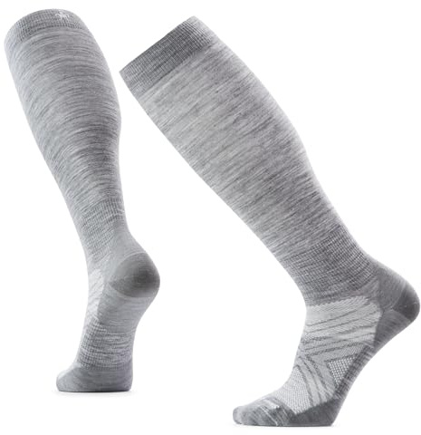Smartwool, Men's, Ski Zero Cushion Over-the-Calf Socks, Light Gray, Large