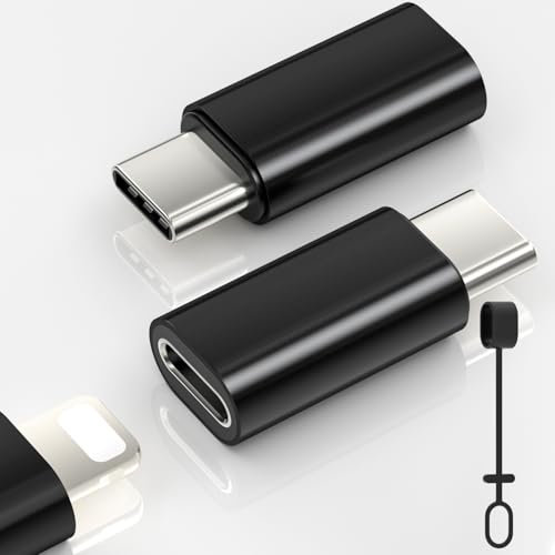 Zestiq 2 Pack Adaptateur Lightning vers USB C pour iPhone 16/16 Pro/16 Pro Max/15/15 Pro, Samsung S24/S23, iPad, supporte la Charge et Le Transfert de données, Pas pour Audio/OTG/Headphone, Noir