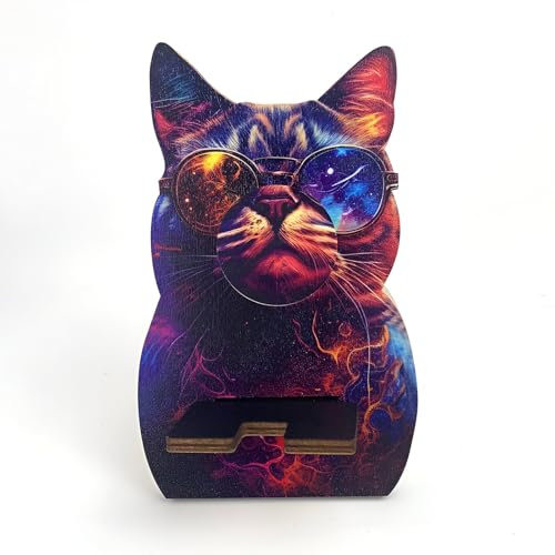 Porta Occhiali Da Tavolo,Guador Dazzle Animale Supporto Per Occhiali Da Vista Portaocchiali Per Occhiali In Legno Espositore Vetrina Home Office Desk Decor Organizzatore Di Occhiali Da Sole (gattino)