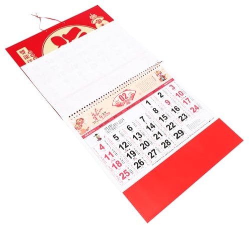 Lurrose 2024 Jahr Des Drachen Wandkalender Chinesischer Stil Mondkalender Goldfolie Segen Hängeplaner