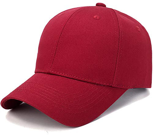 2025 - -Farben-Sonnen-Baseball-Fester Mann-Hut-Baumwollhut-Kappen-Licht-Baseballmützen Capo Schirmmütze (Red, One Size)