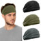 Bandeaux Cheveux Hommes et Femmes - Serre Tete de Sport Larges pour Le Fitness, Jogging, Course, Cyclisme, Randonnée, Yoga - Lot de 3 (Noir + Vert Militaire + Gris Foncé)