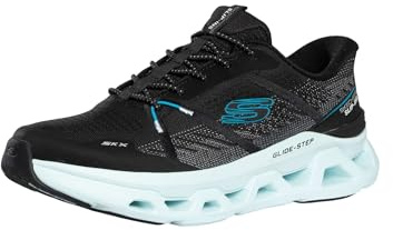 Skechers Herren Glide-Step Altus Aphtur Slip-InTurnschuhe, Black Knit/Aqua Pu, 41.5 EU
