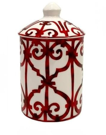 Italienischer Kerzenhalter, handgefertigt, moderne Kunstvase mit weiblichem Gesicht, Aromatherapie-Glas, elegante Tischdekoration für Zuhause oder Büro (roter Käfig)