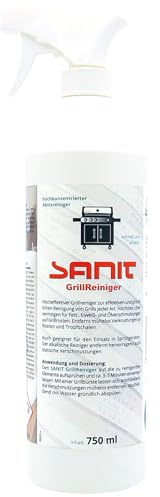 Sanit Grillreiniger 750 ml – Kraftvoller Grillrost- & BBQ-Reiniger – Entfernt Eingebranntes & Fett – Für Edelstahl, Emaille, Gusseisen – Profi-Reinigung Made in Germany