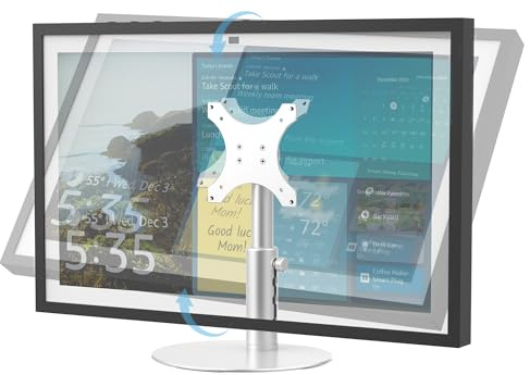 Premium Anodized Aluminum Stand for Show 15/21 (1st, 2nd Gen)- 5.5lbs Capacity, Stable & Height Adjustable. Ideal for kitchen recipe viewing, home office work, and living room entertainment,Silver