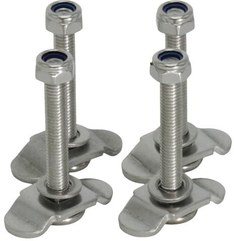 4x Schraubfitting Airlineschiene EDELSTAHL V2A M8x50 Endbeschlag für Zurrschienen Fitting Verschraubung Airline